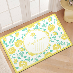 Soft diatomaceous earth water-absorbing non-slip floor mat with color printing