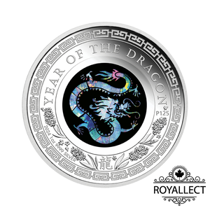 [皇家典藏] Perthmint 2024澳洲伯斯-蛋白石-生肖-龍年-1盎司銀幣