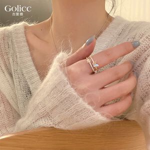 【Gulicc】古莉可 戒指 夏日美好蝴蝶與花可調式戒指