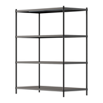 【Y HOUSE】120x60x150 cm 4-layer hole-free iron plate storage rack rack iron rack - black paint, , large
