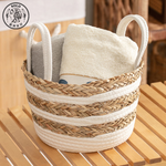 【SOLO歐洲家居】LCW Home 28cm 雙耳藤編收納籃 手工編織 花籃 水果籃 洗衣籃 居家擺飾, , large