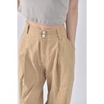 (L) mini matters高腰丹寧牛仔質感棕色長褲二手衣, , large