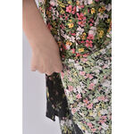 (S) zara質感印花綠色綁帶洋裝二手衣, , large