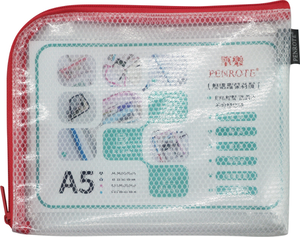 A5 EVA L-Shaped Eco Mesh Storage Bag &ndash; Pink