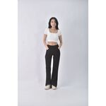 (M) yibanban高腰質感黑色長褲二手衣, , large