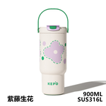 KEPO LQ 900ML KC008 手提雙飲吸管杯 316L不銹鋼內膽 多彩波點, , large