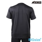 KINGO-大尺碼-男款 排汗 圓領T-黑-413621, , large