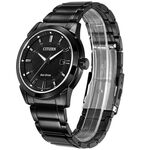 CITIZEN 星辰 Eco-Drive 都會時尚光動能腕錶-黑/42mm BM7145-51E, , large