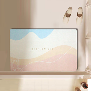 Soft diatomaceous earth water-absorbing non-slip floor mat with color printing