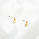 【Angel & Me】Lucky Clover s925 sterling silver 24k gold plated earrings gift, , large