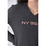 (M) ny jeansV領灰色長袖上衣二手衣, , large