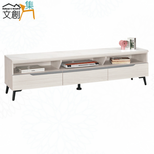 【文創集】丹尼6尺岩板三抽電視櫃(客約商品)