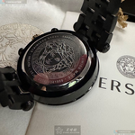 [星晴錶業]VERSACE手錶,46mm,VS11833黑色錶面黑錶殼深黑色精鋼錶帶款, , large