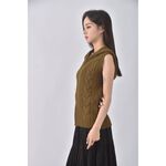 (S) seraph blanc質感羊毛連帽背心綠色外套二手衣, , large