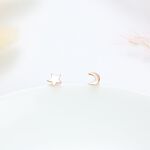 【Angel & Me】Starry Night Moon Star s925 sterling silver earrings Birthday gift, , large