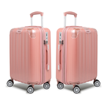 【Alldma鷗德馬】25吋熱銷款拉鏈行李箱Z2S-玫瑰金(贈保護套C2+B2棋盤束帶+多功能海關鎖), , large