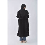 (F) 質感羊毛素面黑色外套二手衣, , large