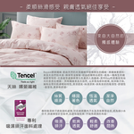Indian新科技天絲吸濕排汗雙人加大四件式床包兩用被組-乾燥玫瑰, , large