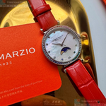 [星晴錶業]新品牌手錶,32mm,CMW0033貝母錶面銀錶殼亮紅真皮皮革錶帶款, , large