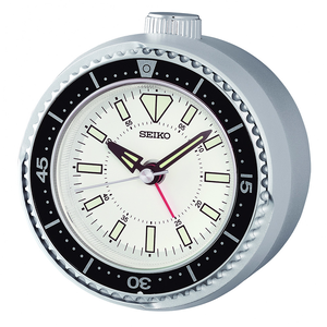 SEIKO 精工鮪魚罐頭 白水鬼 滑動式秒針嗶嗶聲靜音貪睡造型鬧鐘 QHE207S