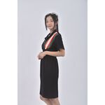 (M) Rouje Damas短袖拼接黑色洋裝二手衣, , large