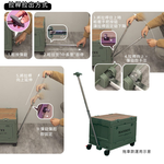 【Y HOUSE】多功能摺疊收納箱 露營 戶外 側開 推車-米色, , large