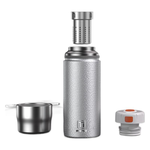 Pure Titanium Insulated Bottle – Non-Toxic, Hydrogen-Rich Minerals, Titanium Coating, Built-In Tea Infuser, , large