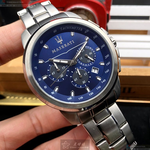 [星晴錶業]MASERATI手錶,42mm,R8873621002寶藍色錶面銀錶殼銀色精鋼錶帶款, , large