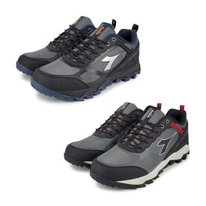 DIADORA迪亞多那 防潑水越野鞋 男運動鞋 登山鞋 寬楦 高腳背 透氣 散熱 排濕 彈力鞋墊 耐磨 防滑 黑藍 黑灰