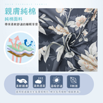 FITNESS 精梳棉雙人被套-花語情嵐-藍灰, , large