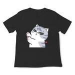 JZ TEE Cat-NO KISS Graphic Tee, , large