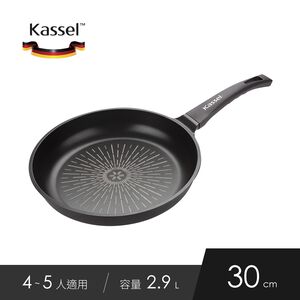 韓國Kassel 鑽石超導熱不沾平底鍋-30cm(瓦斯爐、電磁爐適用款、不挑爐具)