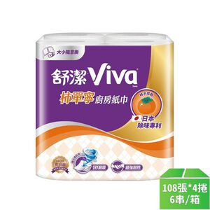舒潔 柿單寧廚房紙巾108張*4捲* 6袋