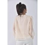 (M) 【安于晴Charlene私服】yun feina質感花邊領口杏色長袖上衣二手衣, , large