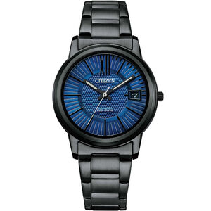 CITIZEN 星辰 光動能簡約大三針女錶-海軍藍/33.3mm FE6017-85L