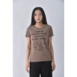 (S) 【陳喬恩私服】史努比棕色短袖上衣二手衣, , large