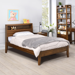 【Homelike】 喜家居單人3.5尺附插座床架組(胡桃色)(2262), , large