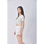 (M) fashion wearing高腰丹寧牛仔質感白色短褲二手衣, , large