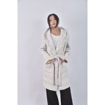 (XL) petit camelia厚磅長版白色綁帶外套二手衣, , large