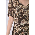 (S) 花紋棕色洋裝二手衣, , large