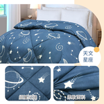 印花雙人可水洗新科技抗菌羽絲絨被, , large