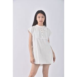 (L) classical elf質感棉質純棉無袖白色上衣二手衣