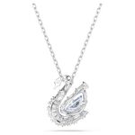 SWAROVSKI 施華洛世奇 Swan 天鵝優雅律動 藍色水晶項鍊(5723389), , large