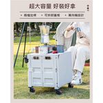 【AOTTO】升級款折疊萬向輪收納桌板購物車-灰白(AC-235W), , large