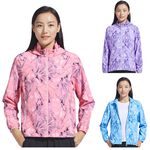 TECTOP 探拓戶外620038女款印花連帽彈力防曬外套 (拉鍊口袋 彈力舒適 連帽遮陽 防曬抗UV), , large