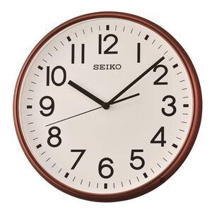 SEIKO 精工 指針式時尚掛鐘 時鐘-棕框 QXA677B