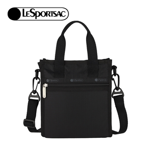 Lesportsac 迷你方型托特包 通勤隨身包 肩背手提袋 手機包 送禮 禮物 女包 男包 情人節禮物(永恆黑)L252-3714PB-R086