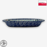【SOLO Vintage】Cerraf Polish Pottery 19cm Oval Plate Black Cat Garden Series Made in Poland, , large