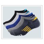 【D&G】透氣避震足弓男襪<中灰>D398 氣墊 毛巾底 襪子 機能運動襪, , large