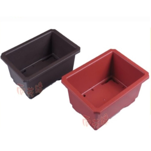 【向花緣】長方盆、方形淺盆 (深咖啡色) - 6吋